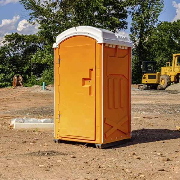 how often are the portable restrooms cleaned and serviced during a rental period in Ross